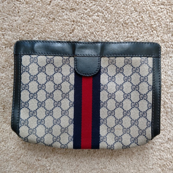 Gucci Handbags - Blue Authentic Vintage Gucci Clutch Handbag